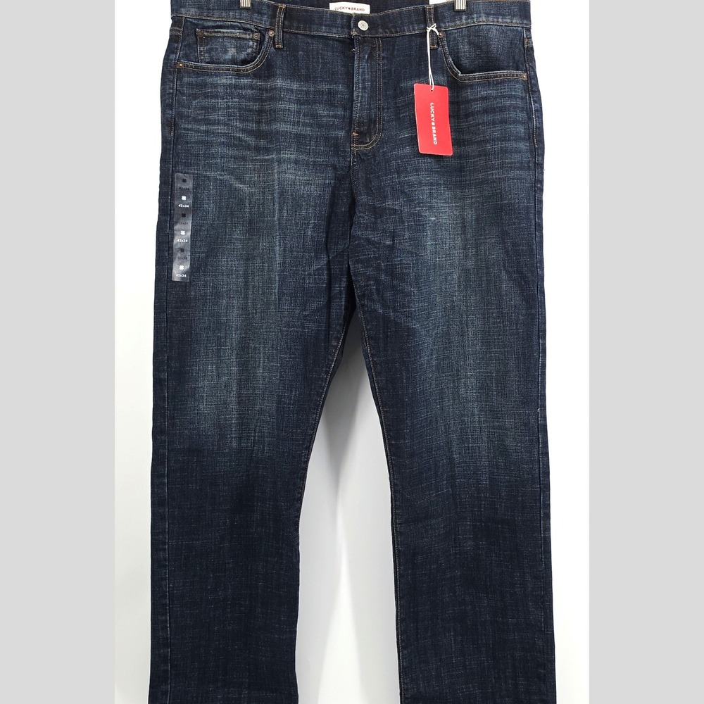 Lucky Brand 329 Classic Straight Jeans Mens 42x34 Dark Wash Advanced Stretch NWT